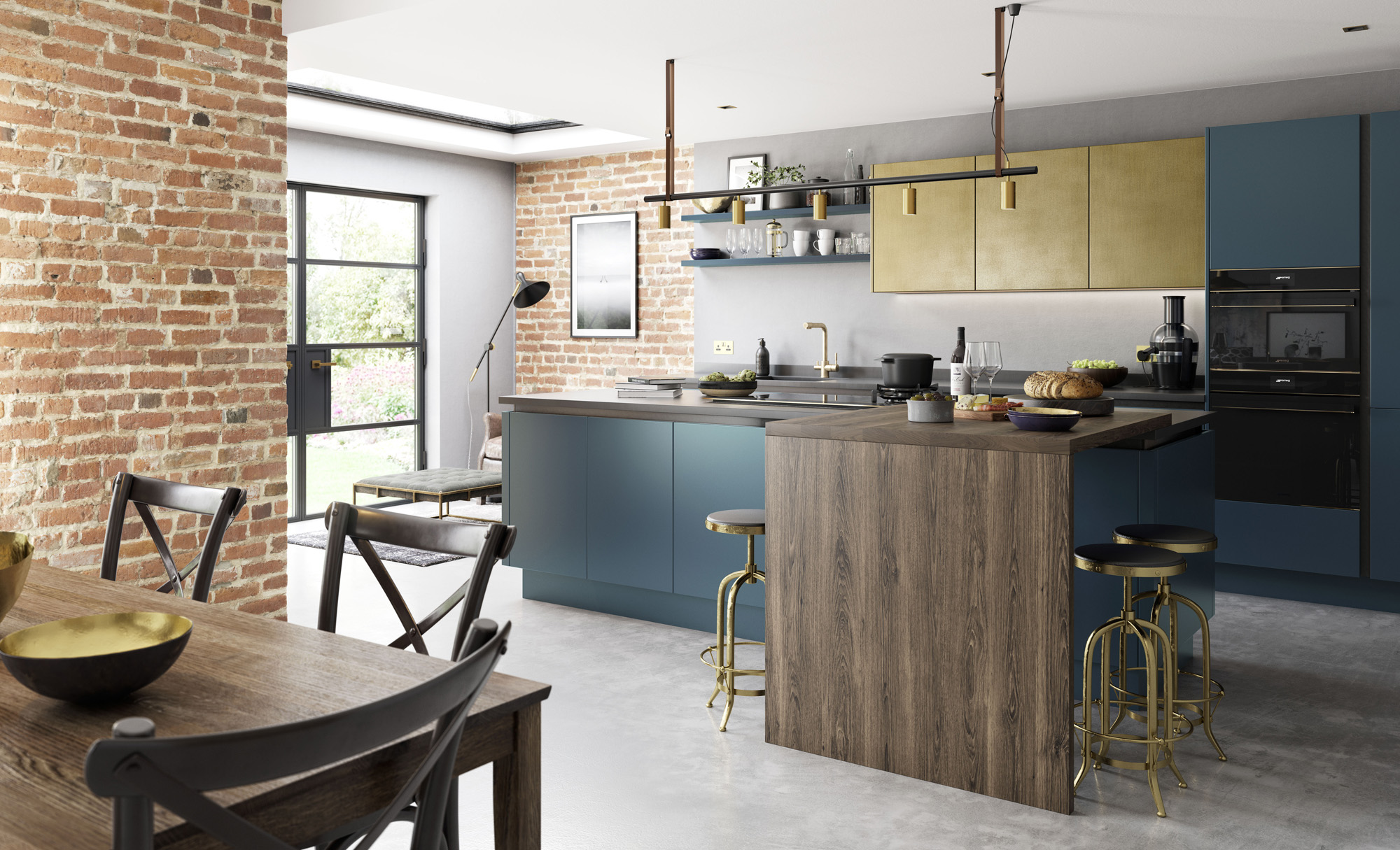 ZOLA_MATTE_-_Dark_Blue_and_Ferro_Painted_Brass